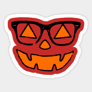 Cute Nerdy Pumpkin Girl Halloween Sticker